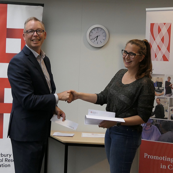 Cassie Stylianou received the CMRF Prize for Best Postgraduate Presentation